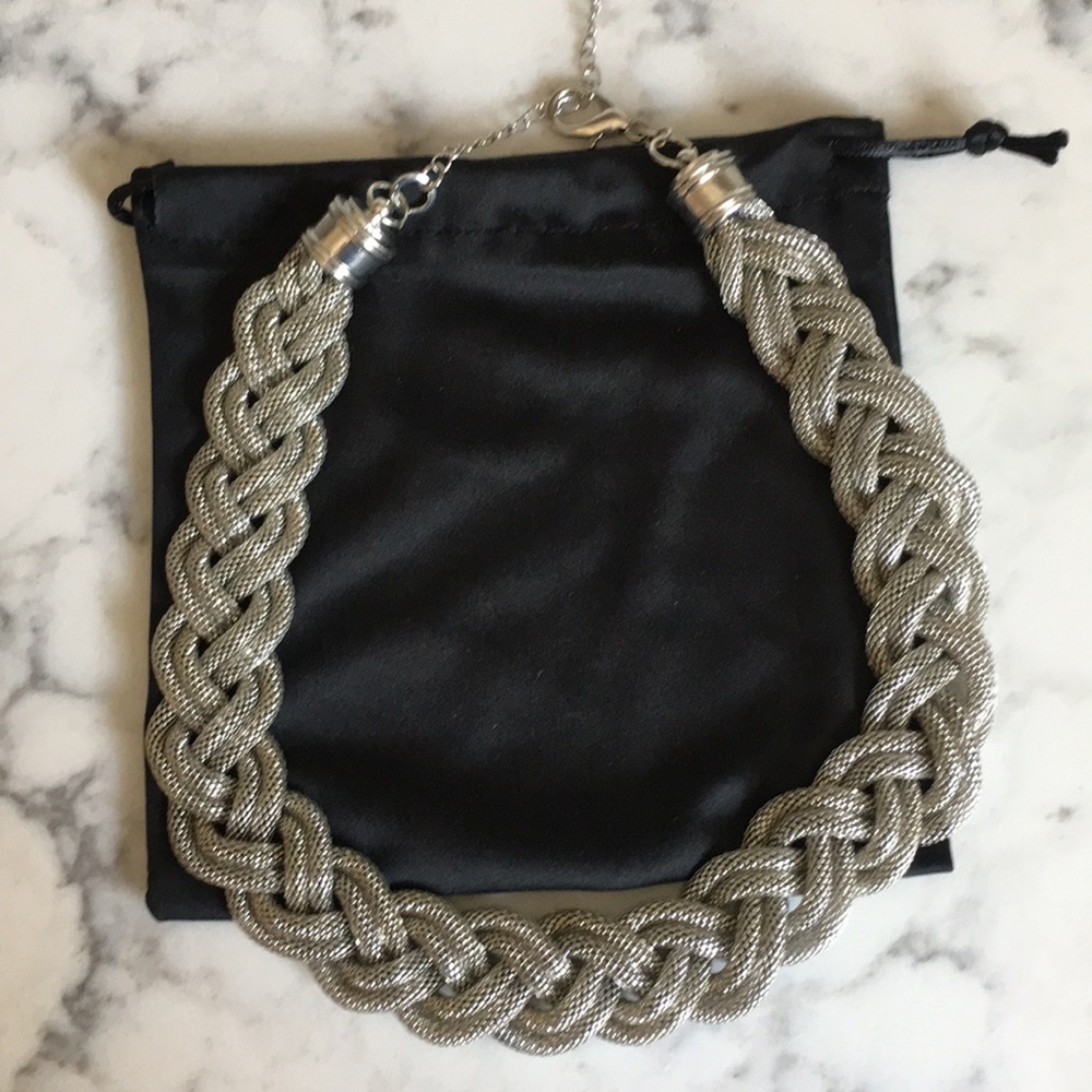 Braided metal mesh necklace
